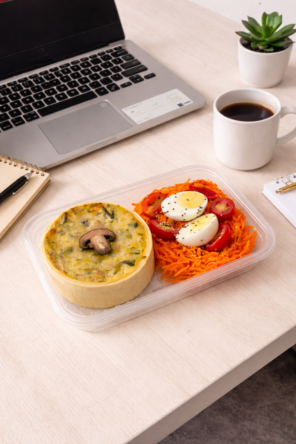 Vianda Foco Lunch en un escritorio de oficina